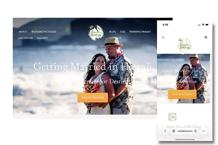 Islander Weddings website screenshot